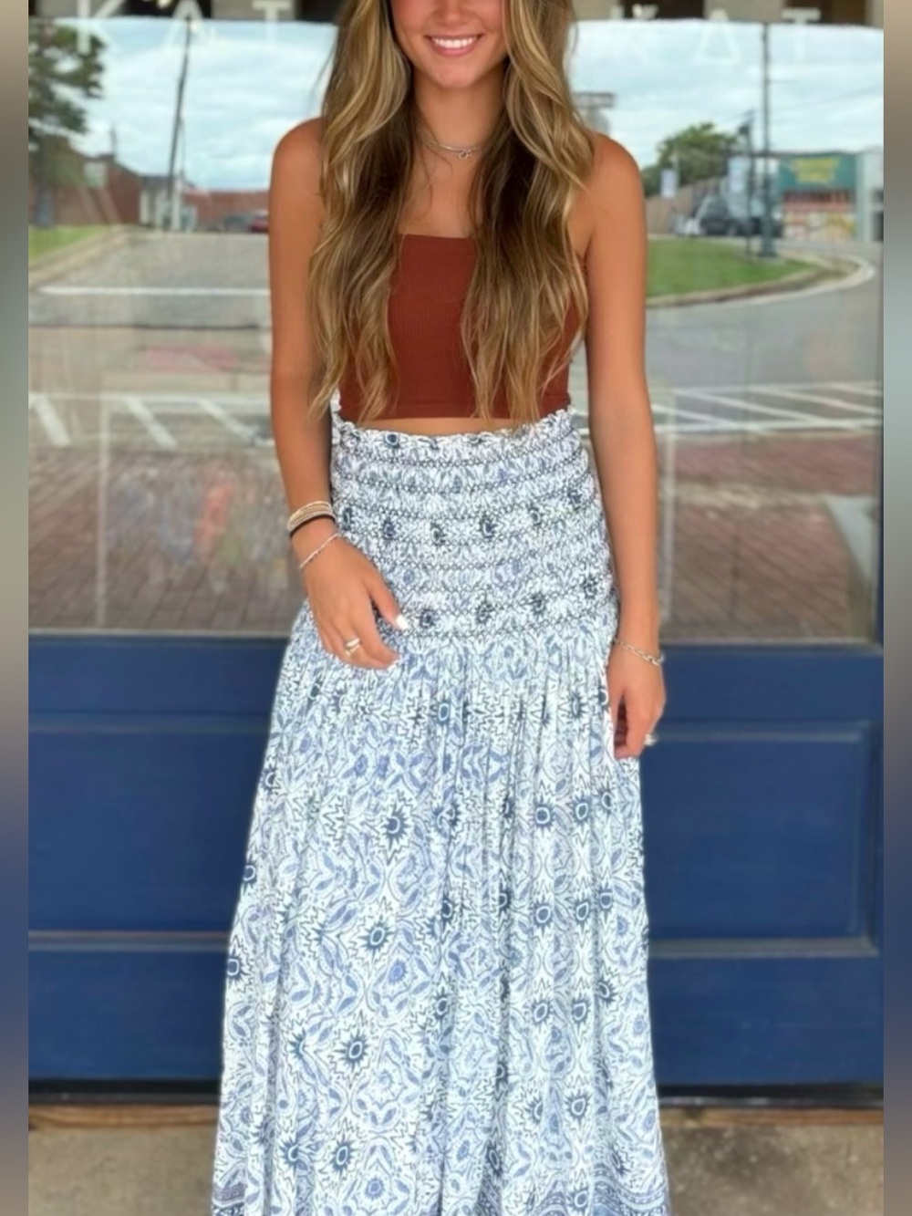 Free People Ravenna Printed Convertible Maxi Skirt